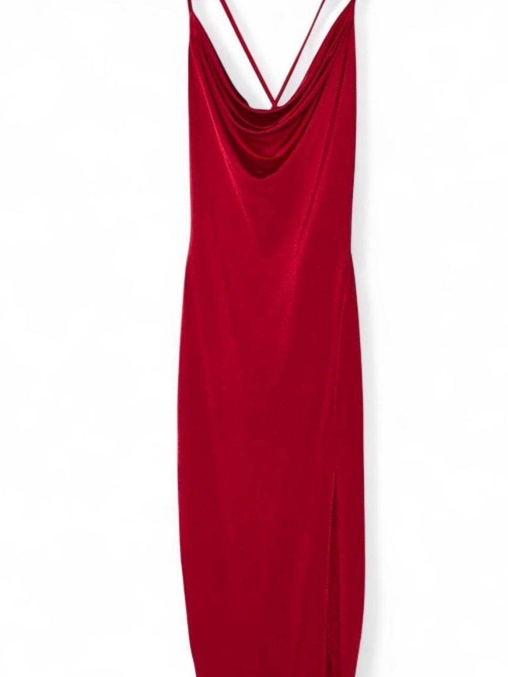Windsor Red Cowl-Neck Maxi Slip Dress